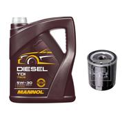 FEBI BILSTEIN Filtro Olio 5L MANNOL Diesel TDI 5W-30 Per Citroën Berlingo MF 2.0