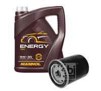 FEBI BILSTEIN Filtro Olio 5L MANNOL Energy 5W-30 Per Nissan Note E11 NE11 1.4