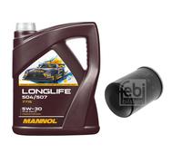 FEBI BILSTEIN Filtro Olio 5L MANNOL Longlife 504/507 5W-30 Per Toyota RAV 4 III