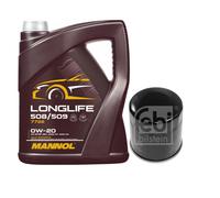 FEBI BILSTEIN Filtro Olio 5L MANNOL Longlife 508/509 0W-20 Per KIA Stonic YB 1.2