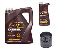 FEBI BILSTEIN Filtro Olio 6L MANNOL Diesel TDI 5W-30 Per Peugeot Boxer Kasten