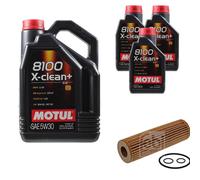 FEBI BILSTEIN Filtro Olio 8L Motul 8100 X-Clean+ 5W30 Per Mercedes-Benz C-Class