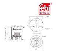 Febi BILSTEIN Soffietto Primavera Sospensioni Pneumatiche Asse Destra per Iveco