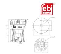 Febi BILSTEIN Soffietto Primavera Sospensioni Pneumatiche Asse per Iveco