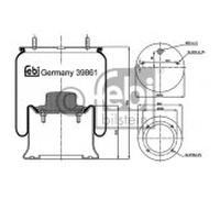 FEBI BILSTEIN Soffietto, Sospensione pneumatica 39861