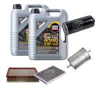 Febi Controllo Set 10L Liqui Moly Top Tec 4100 5W-40 per Audi A6 Avant