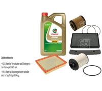 Febi Controllo Set 5L castrol edge Titanio FST 5W-30 Ll per Saab 9-5 Kombi