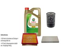 FEBI Controllo Set 5L Castrol EDGE Titanium FST 5W-30 LL Per Audi 100 2.3 E