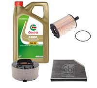 FEBI Controllo Set 5L Castrol EDGE Titanium FST 5W-30 LL Per Audi A4 Avant