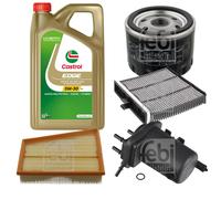 FEBI Controllo Set 5L Castrol EDGE Titanium FST 5W-30 LL Per Renault Scénic