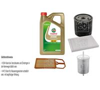 FEBI Controllo Set 5L Castrol EDGE Titanium FST 5W-30 LL Per Seat Leon 1.6