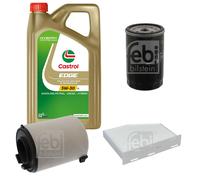 FEBI Controllo Set 5L Castrol EDGE Titanium FST 5W-30 LL Per VW Golf V 1.6