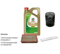 FEBI Controllo Set 5L Castrol EDGE Titanium FST 5W-30 LL Per VW Sharan 1.9