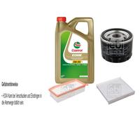 FEBI Controllo Set 5L CASTROL Olio Motore EDGE 5W-30 Per Dacia Logan MCV II