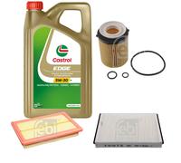 FEBI Controllo Set 5L CASTROL Olio Motore EDGE 5W-30 Per Mercedes-Benz C-Klasse