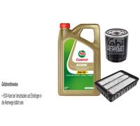 FEBI Controllo Set 5L CASTROL Olio Motore EDGE 5W-30 Per Mitsubishi Lancer VIII