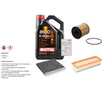 Febi Controllo Set 5L di Motul 8100 x-Pulire Efe 5W-30 per Fiat Qubo 1.4