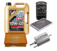 FEBI Controllo Set 5L LIQUI MOLY 10W-40 Leichtlauf Per Audi A4 Cabriolet