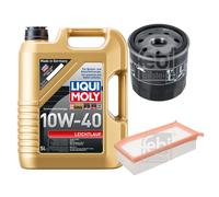FEBI Controllo Set 5L LIQUI MOLY 10W-40 Leichtlauf Per Dacia Logan MCV II