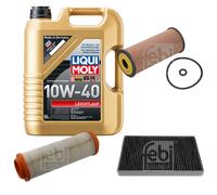 FEBI Controllo Set 5L LIQUI MOLY 10W-40 Leichtlauf Per Mercedes A-Klasse