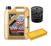 FEBI Controllo Set 5L LIQUI MOLY 10W-40 Leichtlauf Per Peugeot 807 E 2.2 HDi