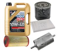 FEBI Controllo Set 5L LIQUI MOLY 10W-40 Leichtlauf Per VW Polo 6N1 1.7 SDI