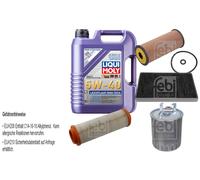 Febi Controllo Set 5L Liqui Moly 5W-40 Basso Attrito High-Tech per Mercedes Un