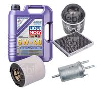 FEBI Controllo Set 5L LIQUI MOLY 5W-40 Leichtlauf High Tech Per Audi A1 8X1