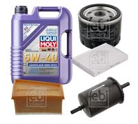 FEBI Controllo Set 5L LIQUI MOLY 5W-40 Leichtlauf High Tech Per Dacia Sandero
