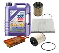 FEBI Controllo Set 5L LIQUI MOLY 5W-40 Leichtlauf High Tech Per Fiat Grande