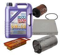 FEBI Controllo Set 5L LIQUI MOLY 5W-40 Leichtlauf High Tech Per Fiat Panda