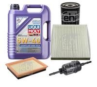 FEBI Controllo Set 5L LIQUI MOLY 5W-40 Leichtlauf High Tech Per Mazda 2 DY