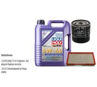 FEBI Controllo Set 5L LIQUI MOLY 5W-40 Leichtlauf High Tech Per Opel Calibra