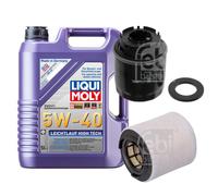 FEBI Controllo Set 5L LIQUI MOLY 5W-40 Leichtlauf High Tech Per VW Polo 6R1