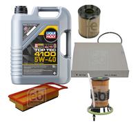 Febi Controllo Set 5L Liqui Moly Top Tec 4100 5W-40 per Fiat Panno Panda 169 1.3