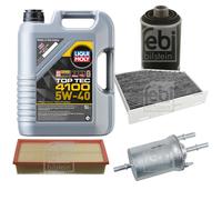 FEBI Controllo set 5L LIQUI MOLY Top Tec 4100 5W-40 per VW Golf VI 5K1 2.0