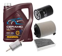 Febi Controllo Set 5L mannol Ceramica 5W-40 per Audi A3 Sportback 1.6 VW