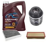 Febi Controllo Set 5L mannol Ceramica 5W-40 per VW Tiguan 1.4 TSI Golf VI