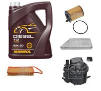 FEBI Controllo Set 5L MANNOL Diesel TDI 5W-30 Per Peugeot 206 Schrägheck
