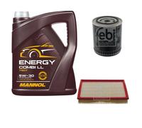 FEBI Controllo Set 5L MANNOL Energy Combi LL 5W-30 Per Audi Cabriolet