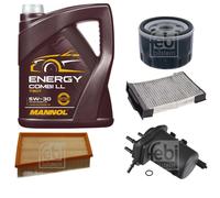 FEBI Controllo Set 5L MANNOL Energy Combi LL 5W-30 Per Renault Megane II