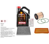 Febi Controllo Set 5L Motul 8100 x-Cess 5W-40 per Fiat Grande Punto 1.9 D.