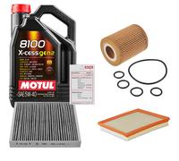 FEBI Controllo Set 5L MOTUL 8100 X-CESS 5W-40 Per Opel Astra H Kasten 1.7