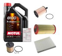FEBI Controllo Set 5L MOTUL 8100 X-CLEAN 0W-30 Per Audi A2 1.4 TDI 1.2