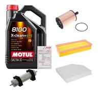 FEBI Controllo Set 5L MOTUL 8100 X-CLEAN 0W-30 Per Audi A4 Avant 2.0 TDI Q5