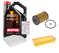 FEBI Controllo Set 5L MOTUL 8100 X-CLEAN 0W-30 Per Audi A4 Avant 2.0 TDI Q5