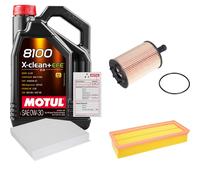 FEBI Controllo Set 5L MOTUL 8100 X-CLEAN 0W-30 Per Audi A4 Avant 2.0 TDI Q5