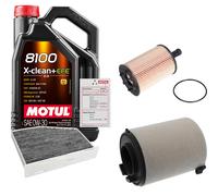 FEBI Controllo Set 5L MOTUL 8100 X-CLEAN 0W-30 Per VW Caddy III Kasten 2.0
