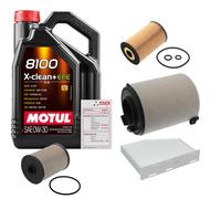 FEBI Controllo set 5L MOTUL 8100 X-CLEAN 0W-30 per VW Golf Plus 2.0 TDI 16V