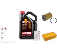 FEBI Controllo set 5L MOTUL 8100 X-CLEAN 0W-30 per VW Passat Variant 2.0 TDI
